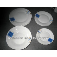 Haonai hand made bulk white ceramic dinner plate sets